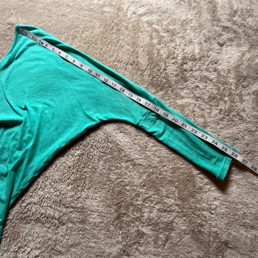 Women's Turquoise Batwing Workout Yoga Top Blouse L/S Loose Fit Athletic - Picture 12 of 12